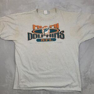 Vintage Miami Dolphins Shirt Mens 2XL Gray NFL Football Chalk Line 90s‎ 1996 Tee